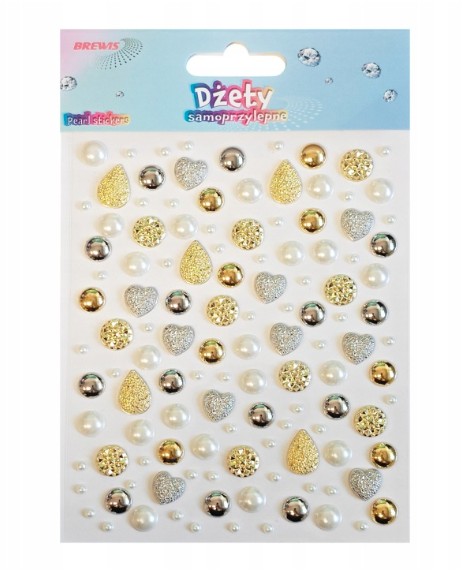 Dżety samoprzylepne DS115 złoto-srebrny mix Brewis